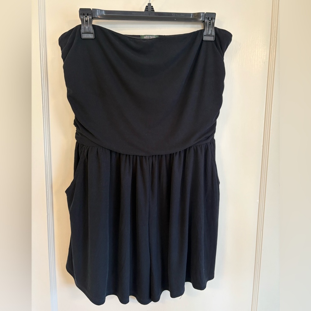 Black Strapless Romper